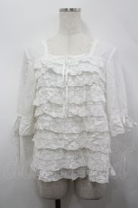 画像1: PINK HOUSE / レースフリルブラウス  白 I-26-04-26-028-LO-BL-TE-ZI (1)