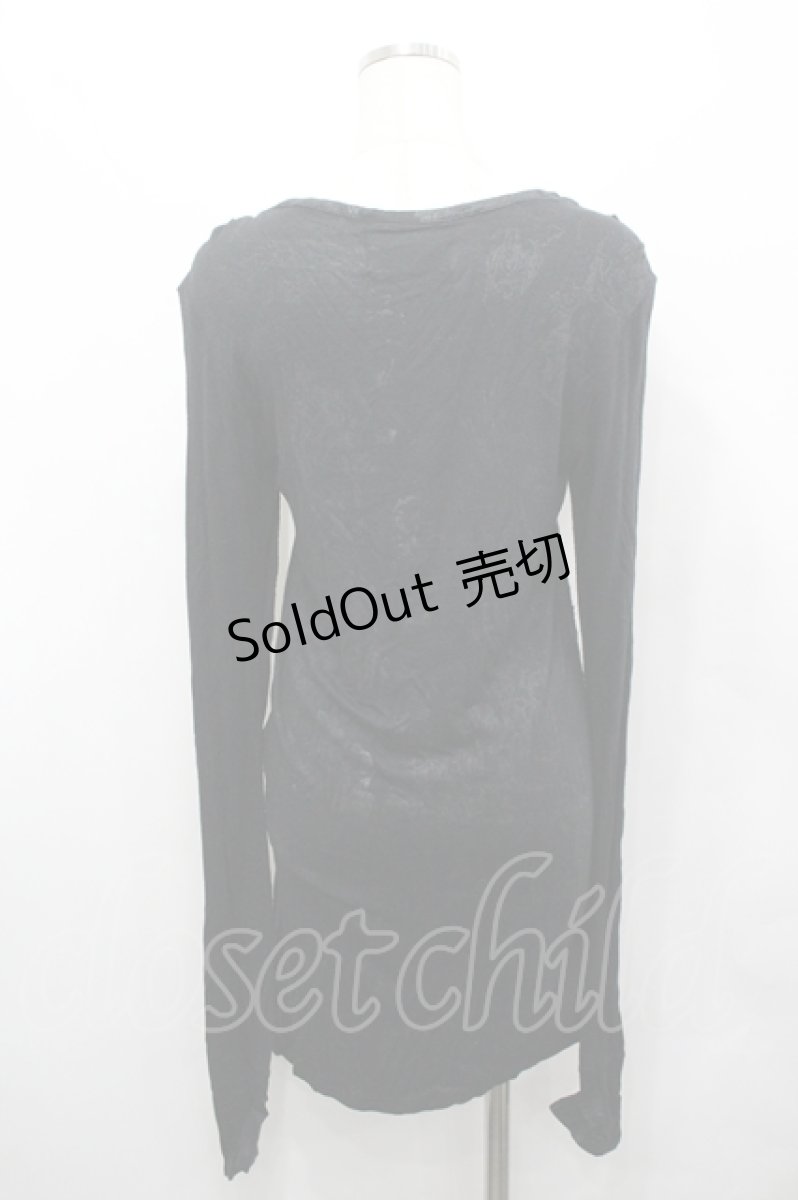 画像2: NAOTO SEVEN / レース切替ロングカットソー  黒 I-26-04-27-027-HN-TO-TE-ZI (2)