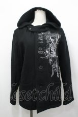 画像1: h.ANARCHY / スカルプリントフード付ショートコート  黒 I-26-04-27-028-HN-CO-TE-ZI (1)
