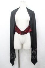 画像1: Qutie Frash / ドラゴンプリントフードショール  黒×赤 I-26-04-27-029-QU-TO-TE-ZI (1)