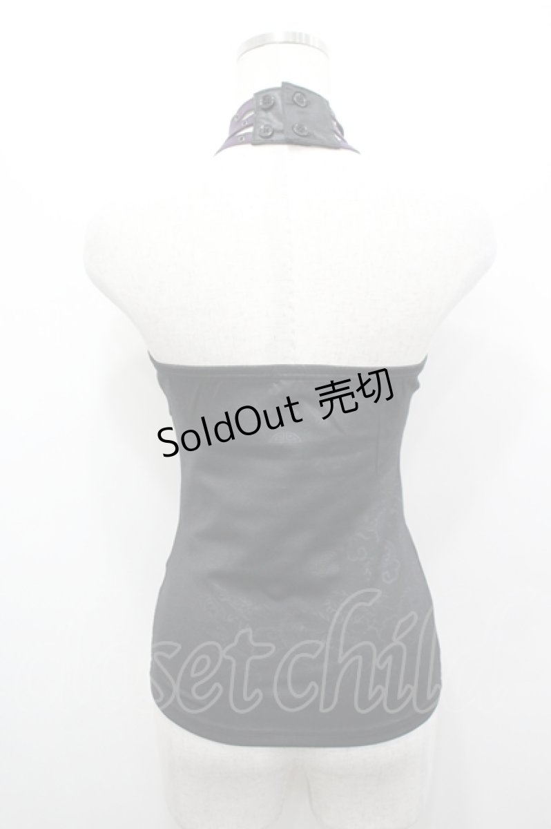 画像2: Qutie Frash / ドラゴン柄クロスキャミソール  黒×紫 I-26-04-27-031-QU-TO-TE-ZI (2)