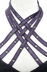 画像3: Qutie Frash / ドラゴン柄クロスキャミソール  黒×紫 I-26-04-27-031-QU-TO-TE-ZI (3)