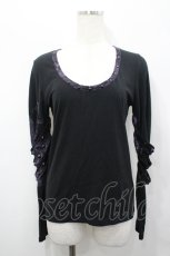 画像1: Qutie Frash / スタッズドルマンカットソー  黒×紫 I-26-04-27-032-QU-TO-TE-ZI (1)