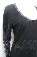 画像3: Qutie Frash / スタッズドルマンカットソー  黒×紫 I-26-04-27-032-QU-TO-TE-ZI (3)