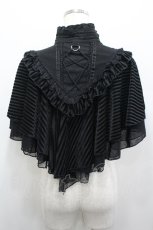 画像2: Rozen Kavalier / ストライプナポレオンケープ  ブラック I-26-04-27-035-OO-TO-SA-ZI (2)