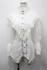 画像1: Ozz oneste / 薔薇刺 五分袖立襟ブラウス  ホワイト I-26-04-27-036-OO-BL-SA-ZI (1)