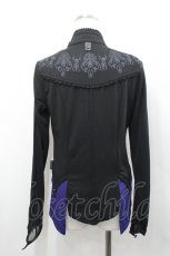 画像2: Ozz oneste / 薔薇刺繍シアートップス  ブラック×ブルー I-26-04-27-037-OO-TO-SA-ZI (2)