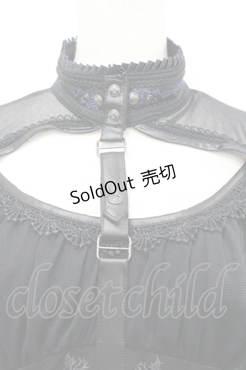 画像3: Ozz oneste / 薔薇刺繍シアートップス  ブラック×ブルー I-26-04-27-037-OO-TO-SA-ZI (3)