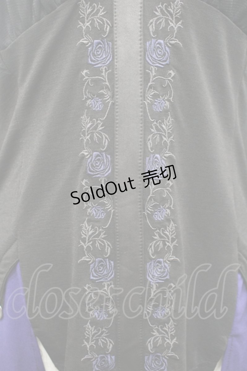 画像4: Ozz oneste / 薔薇刺繍シアートップス  ブラック×ブルー I-26-04-27-037-OO-TO-SA-ZI (4)