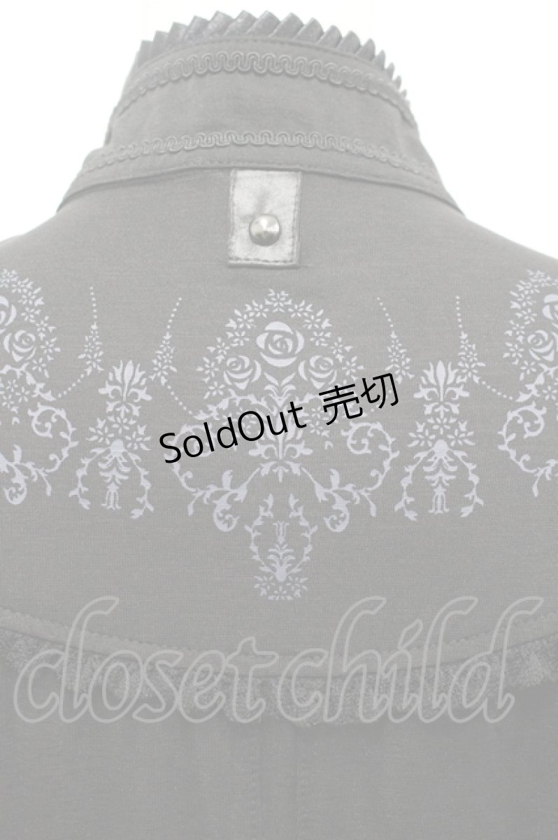 画像5: Ozz oneste / 薔薇刺繍シアートップス  ブラック×ブルー I-26-04-27-037-OO-TO-SA-ZI (5)