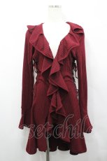画像1: Ozz oneste / サイド編み上げフリルロングカーディガン  ワイン I-26-04-27-038-OO-BL-TE-ZI (1)