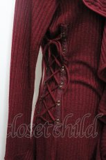画像3: Ozz oneste / サイド編み上げフリルロングカーディガン  ワイン I-26-04-27-038-OO-BL-TE-ZI (3)