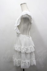 画像2: Pina sweetcollection / ティアードフリルエプロン（梨地）  ホワイト I-26-04-27-045-LO-OP-SA-ZI (2)