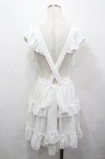 画像3: Pina sweetcollection / ティアードフリルエプロン（梨地）  ホワイト I-26-04-27-045-LO-OP-SA-ZI (3)