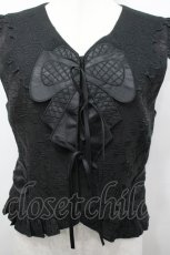 画像3: CRUCIS・南十字 / 前開きレース襟ノースリーブブラウス L ブラック I-26-04-27-005-LO-BL-SA-ZI (3)