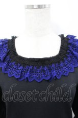 画像4: Moi-meme-Moitie / クロスアーチカトリーヌワンピース(5分袖)  黒Ｘ青 I-26-04-27-048-MO-OP-SA-ZI (4)