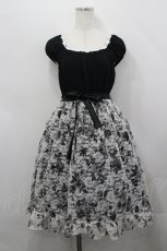 画像1: Moi-meme-Moitie / ローズフォレストワンピース  黒Ｘ白 I-26-04-27-050-MO-OP-SA-ZI (1)