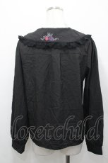 画像2: axes femme POETIQUE / ラ　レコルト刺繍襟ブラウス  黒 I-26-04-27-001-AX-BL-SA-ZI (2)