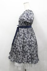 画像2: Moi-meme-Moitie / ローズガーデンワンピース  黒Ｘ白 I-26-04-27-051-MO-OP-SA-ZI (2)