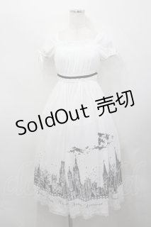 Moi-meme-Moitie / サイレントムーンワンピース(ミディアム丈) 白X黒