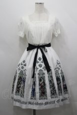 画像1: Moi-meme-Moitie / ステンドグラスプリントサテンワンピース 2 白 I-26-04-27-054-MO-OP-SA-ZI (1)