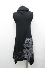 画像3: GHOST of HARLEM / クロスプリントノースリーブワンピース  黒 I-26-04-27-056-GL-OP-TE-ZI (3)