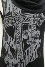 画像4: GHOST of HARLEM / クロスプリントノースリーブワンピース  黒 I-26-04-27-056-GL-OP-TE-ZI (4)