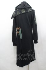 画像3: STEAM / クロスベルトフードロングパーカーワンピース  黒Ｘブラウン I-26-04-27-057-HN-OP-SA-ZI (3)