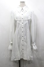 画像1: Ozz oneste / ダブルカラーシャツラメフリルワンピース  ホワイトグレー I-26-04-27-059-OO-OP-SA-ZI (1)