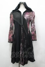 画像1: Ozz Croce / フード付メッシュ切替ZIPワンピース  黒 I-26-04-27-062-OO-OP-TE-ZI (1)