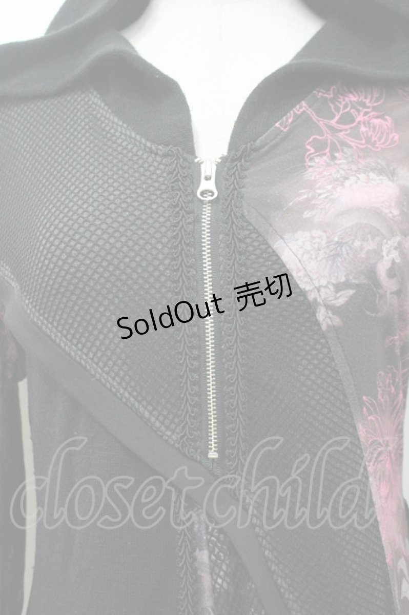 画像4: Ozz Croce / フード付メッシュ切替ZIPワンピース  黒 I-26-04-27-062-OO-OP-TE-ZI (4)