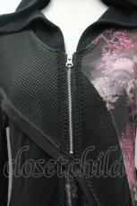 画像4: Ozz Croce / フード付メッシュ切替ZIPワンピース  黒 I-26-04-27-062-OO-OP-TE-ZI (4)