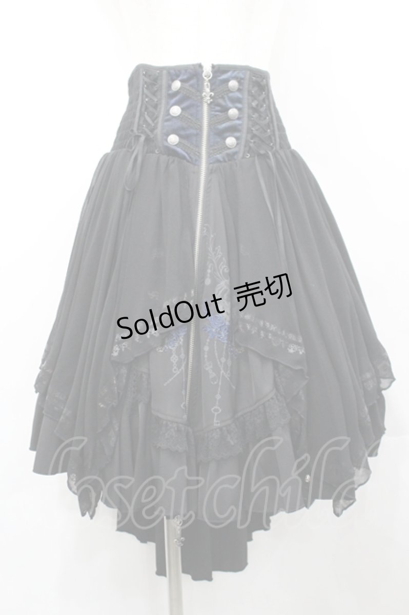 画像1: OZZ ANGELO / 香水瓶pt&薔薇刺繍コルセットスカート  黒 I-26-04-27-068-OO-SK-SA-ZI (1)