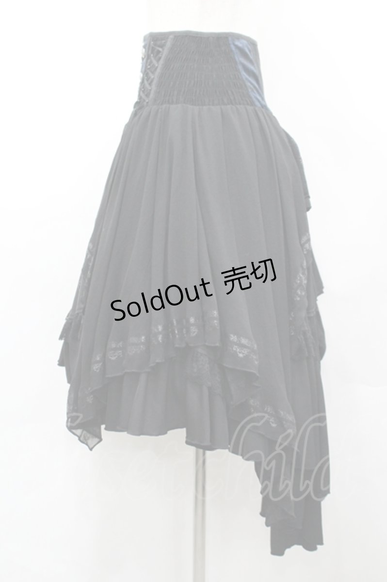 画像2: OZZ ANGELO / 香水瓶pt&薔薇刺繍コルセットスカート  黒 I-26-04-27-068-OO-SK-SA-ZI (2)