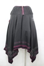 画像3: Ozz oneste / 花刺繍プリントイレヘム2Wayスカート  黒×紫 I-26-04-27-071-OO-SK-TE-ZI (3)