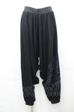画像1: Qutie Frash / ドラゴンプリントサルエルパンツ  黒×パープル I-26-04-27-073-QU-PA-TE-ZI (1)