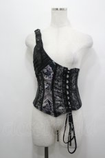 画像1: Qutie Frash / ワンショルダーコルセット  黒Ｘパープル I-26-04-27-074-QU-ZA-SA-ZI (1)