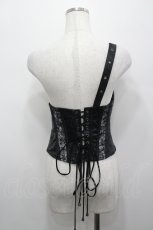 画像2: Qutie Frash / ワンショルダーコルセット  黒Ｘパープル I-26-04-27-074-QU-ZA-SA-ZI (2)