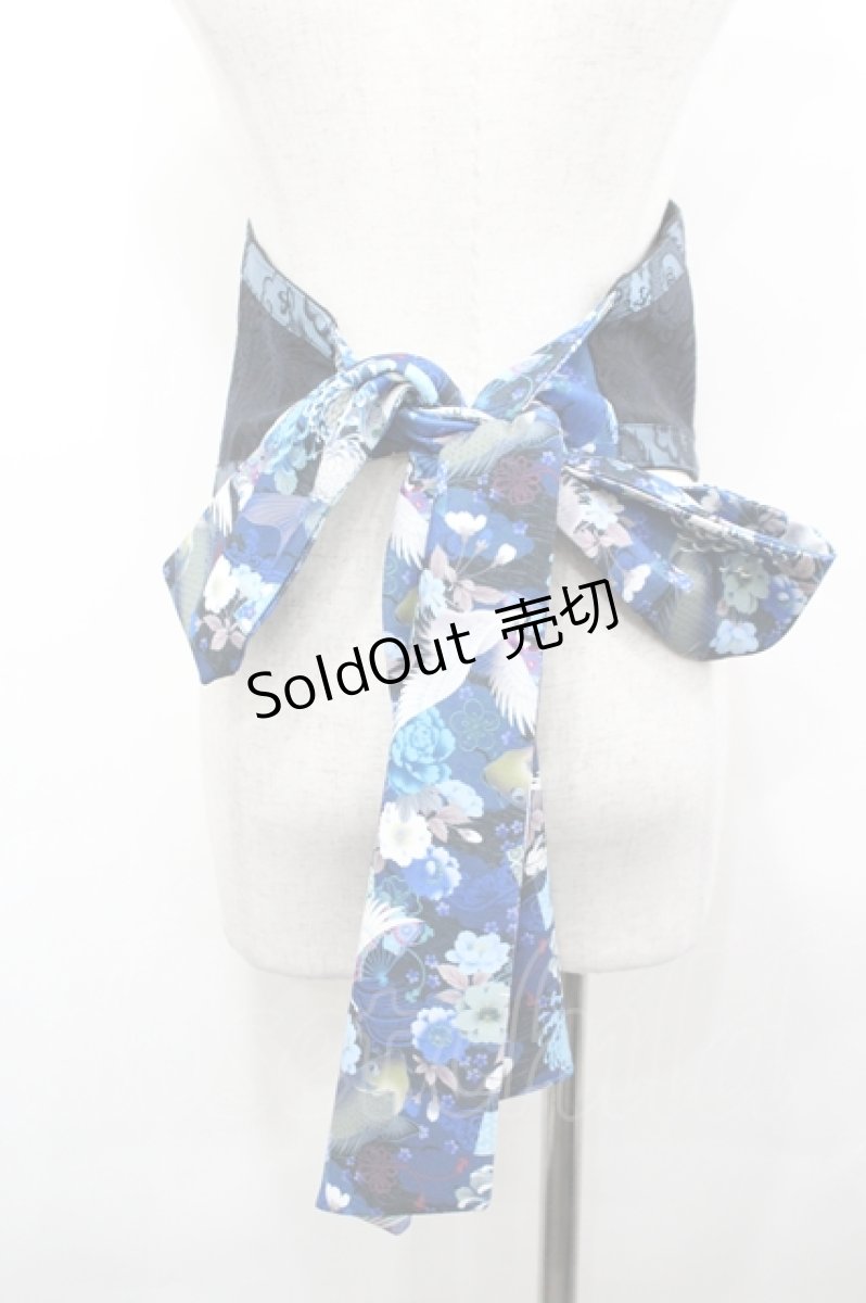 画像2: Qutie Frash / チャイナボタンリボンコルセット  青Ｘ黒 I-26-04-27-075-QU-TO-SA-ZI (2)