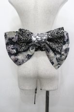 画像2: Qutie Frash / 鶴和柄リボン帯コルセット  黒Ｘ白 I-26-04-27-076-QU-TO-SA-ZI (2)