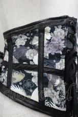 画像3: Qutie Frash / 鶴和柄リボン帯コルセット  黒Ｘ白 I-26-04-27-076-QU-TO-SA-ZI (3)