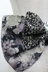 画像4: Qutie Frash / 鶴和柄リボン帯コルセット  黒Ｘ白 I-26-04-27-076-QU-TO-SA-ZI (4)