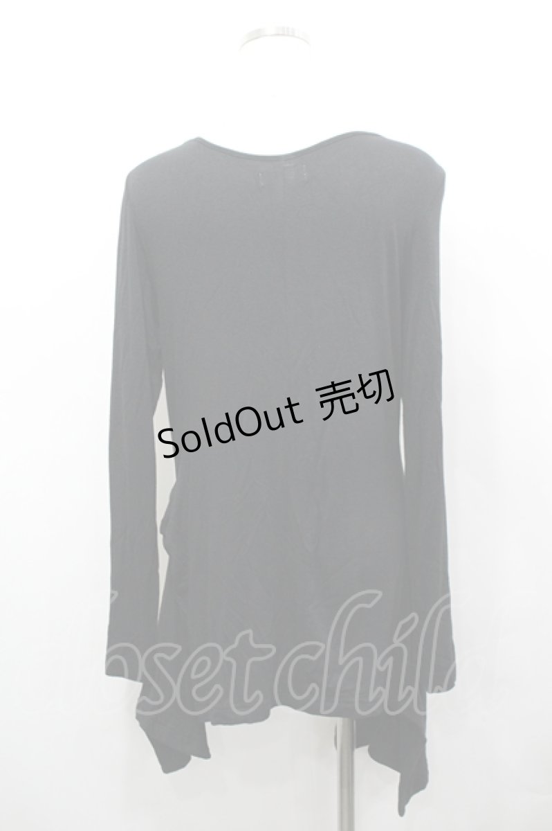 画像2: KUNIKUNI / ストライプジャガード切替カットソー  黒 I-26-04-27-010-HN-TO-TE-ZI (2)