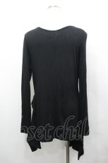 画像2: KUNIKUNI / ストライプジャガード切替カットソー  黒 I-26-04-27-010-HN-TO-TE-ZI (2)