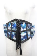 画像1: Qutie Frash / 鶴和柄リボン帯コルセット  青Ｘ白 I-26-04-27-079-QU-TO-SA-ZI (1)