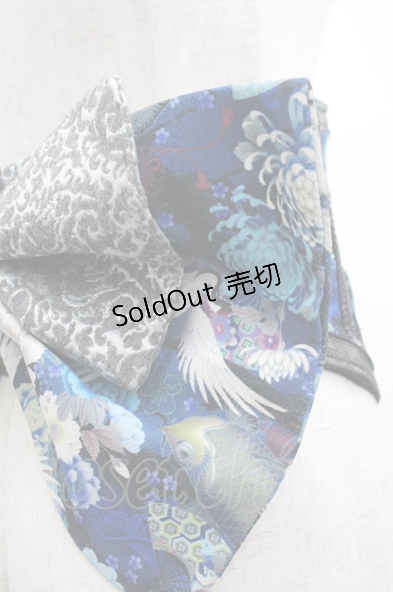 画像4: Qutie Frash / 鶴和柄リボン帯コルセット  青Ｘ白 I-26-04-27-079-QU-TO-SA-ZI (4)