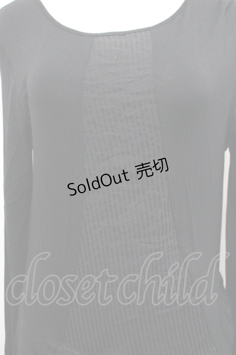 画像3: KUNIKUNI / ストライプジャガード切替カットソー  黒 I-26-04-27-010-HN-TO-TE-ZI (3)