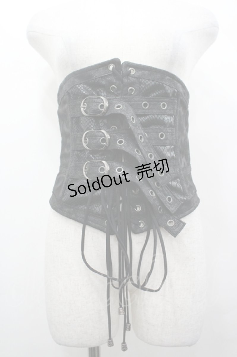 画像1: Qutie Frash / 3連ベルトコルセット  黒 I-26-04-27-082-QU-TO-SA-ZI (1)