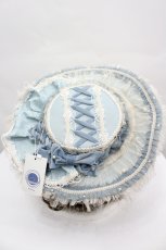 画像1: Hoshibako Works / ベルジェール帽子  サックス I-26-04-27-089-LO-AC-SA-ZI (1)