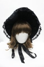 画像2: Moi-meme-Moitie / ローズレースボンネット  黒 I-26-04-27-090-MO-AC-SA-ZI (2)